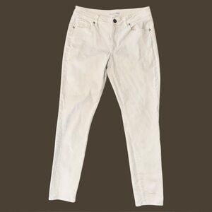 LOFT Size 28/6 Curvy White Denim Slim Pocket Skinny Jeans Cotton-Spandex